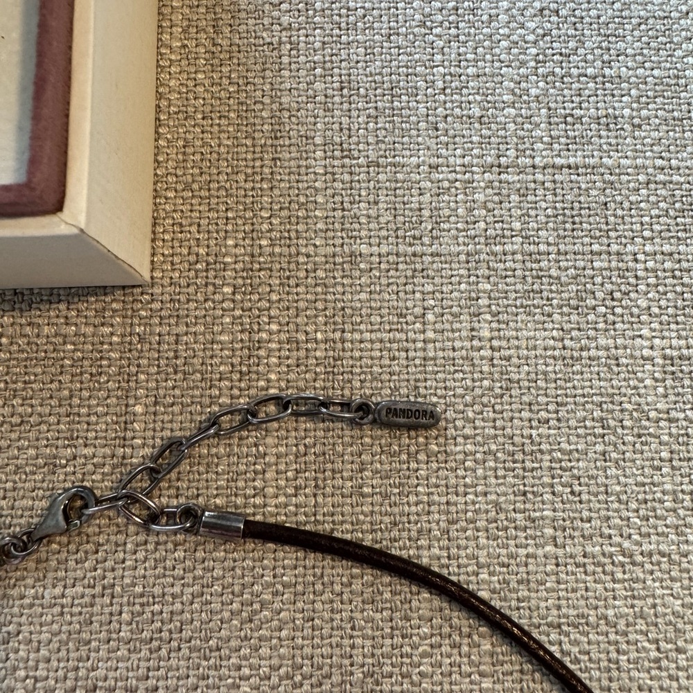 Pandora Dark Brown Leather Necklace 16” - Picture 3 of 5
